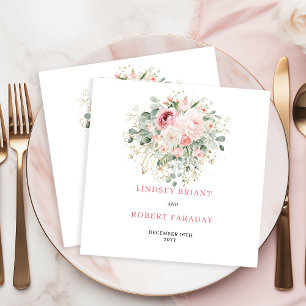 Boho-Blush-Rosen-Eukalyptus-Gold-Hochzeitsserviett Serviette