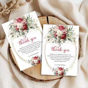 Boho-Blush-Rot-Grün-Babyshower-Dankeskarten Dankeskarte