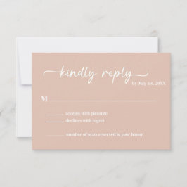 Boho Blush Trendy Script-UAWG RSVP Karte