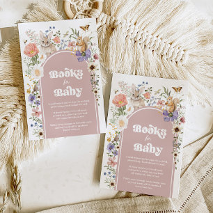 Boho-Blush-Wald-Wildblumen-Bücher für Baby Mädchen Begleitkarte