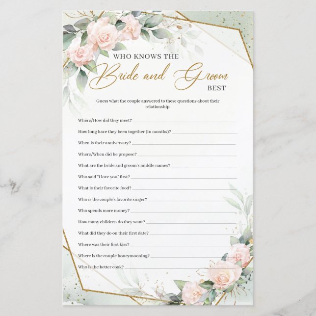 Boho Blush Wer die Braut und den Bräutigam Besten  (Vorderseite)