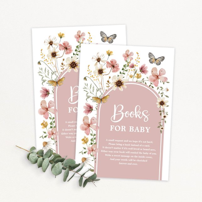 Boho Blush Wildblume Wiese Books for Baby Girl Begleitkarte (Von Creator hochgeladen)