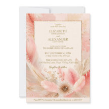 Boho-Blüten-Hochzeitseinladung