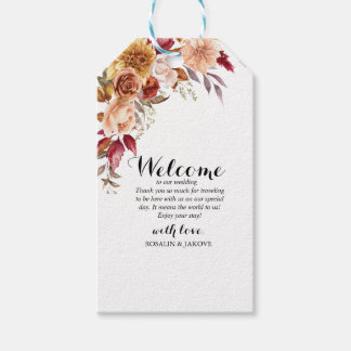 Boho-Blüten-Hochzeitseinladung Geschenkanhänger