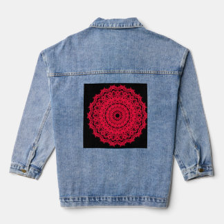 Boho-Blüten-Mandala Jeansjacke