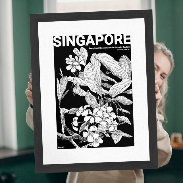 Boho Blüten Wohngestaltung Mauer Kunstdruckerei Poster (Boho Wall Art Asian Floral Blossoms Travel Sketch)