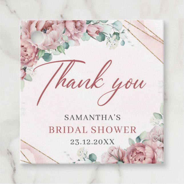 Boho blütendes Brautparty Geschenkanhänger (Vorderseite)