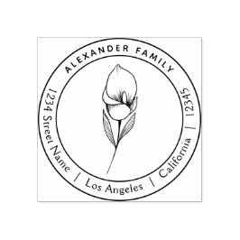 Boho Blütenhandgezeichnet Lily Briefmarke Gummistempel