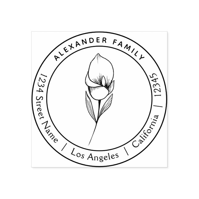 Boho Blütenhandgezeichnet Lily Briefmarke Gummistempel (Prägung)