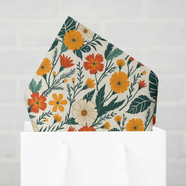 Boho-Blütenpracht Seidenpapier (Geschenktüte)