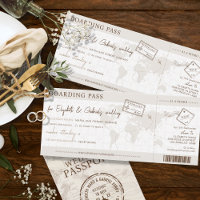 Boho Boarding Pass Hochzeit in Urlaubsort