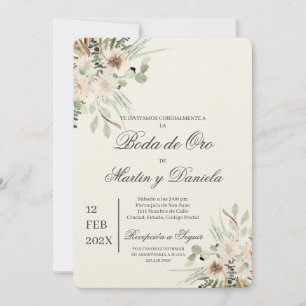 Boho boda de oro einladung