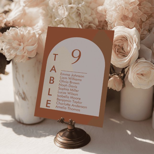 Boho-Bogen-Hochzeit-Tischkarten Sitzordnung Tischnummer (Boho Arch Wedding Table Cards Seating Plan)