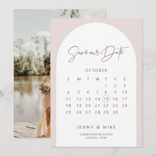 Boho-Bogen-Kalender-Einladung zum Speichern des Te Einladung