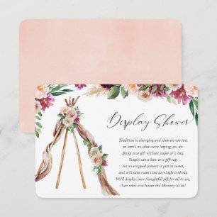 Boho bohemian Blumenmeer rustikale Dusche Begleitkarte