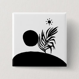 boho bohemian floral sun moon button