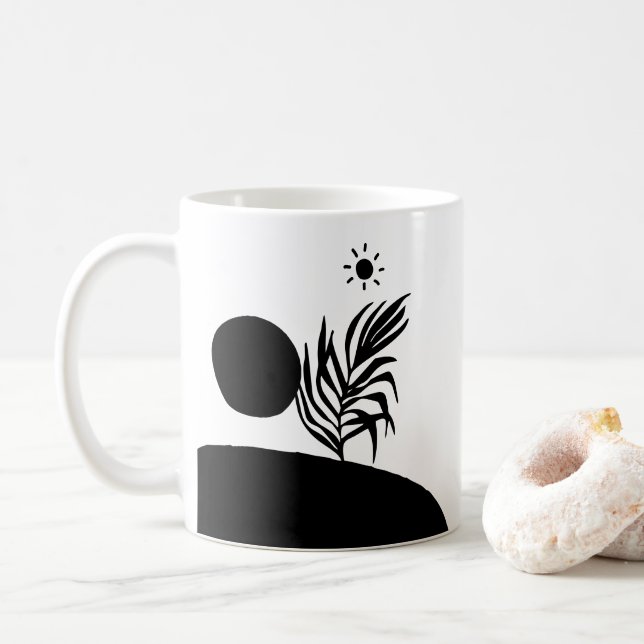 boho bohemian floral sun moon kaffeetasse (Mit Donut)