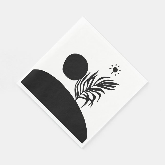 boho bohemian floral sun moon serviette (Ecke)