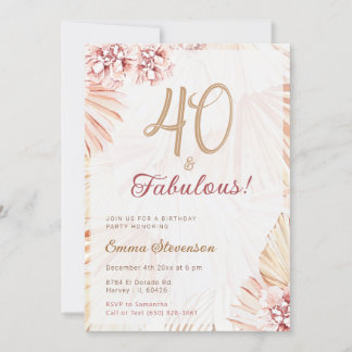 Boho Bohemisch 40 & Fabulous Ladys 40. Geburtstag Einladung