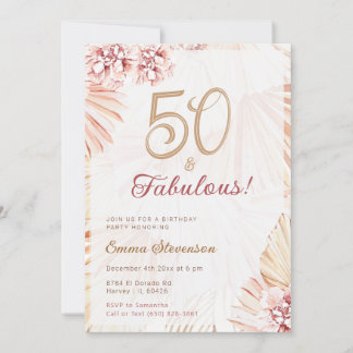 Boho Bohemisch 50 & Fabulous Ladys 50. Geburtstag Einladung