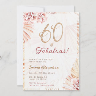 Boho Bohemisch 60 & Fabulous Ladys 60. Geburtstag Einladung