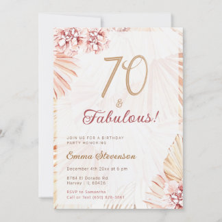 Boho Bohemisch 70 & Fabulous Ladys 70. Geburtstag Einladung