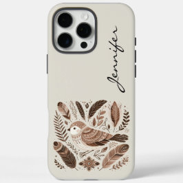 Boho Bohemisch Bird Feather iPhone / iPad Gehäuse 16 Pro Max Hülle