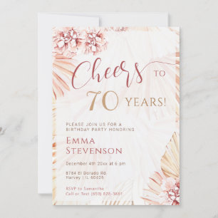 Boho Bohemisch Cheers 70 Jahre Ladys 70. Geburtsta Einladung