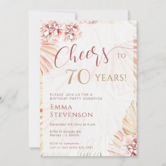 Boho Bohemisch Cheers 70 Jahre Ladys 70. Geburtsta Einladung