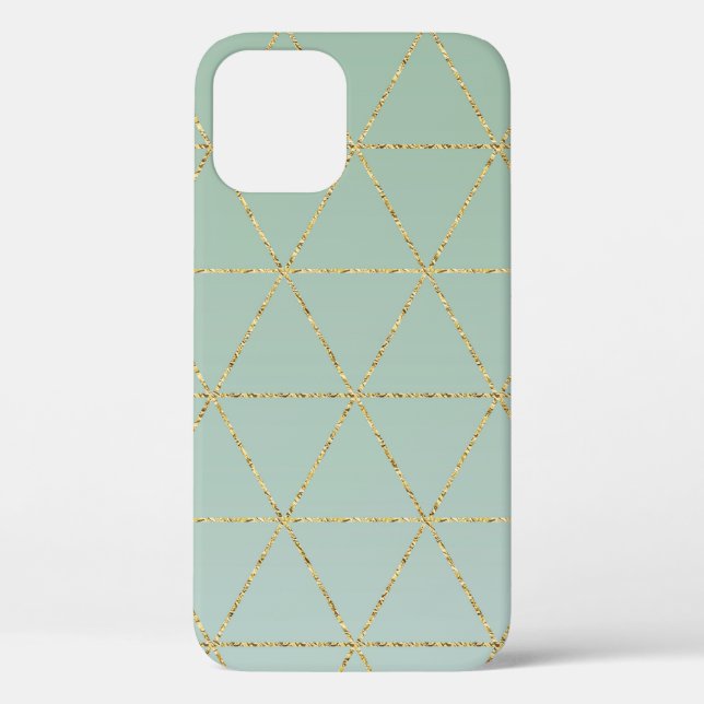Boho Bohemisch Chic Gold & Mint Geometric Glam Case-Mate iPhone Hülle (Rückseite)