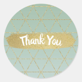 Boho Bohemisch Chic Gold Mint Modern Sweet 16 Part Runder Aufkleber