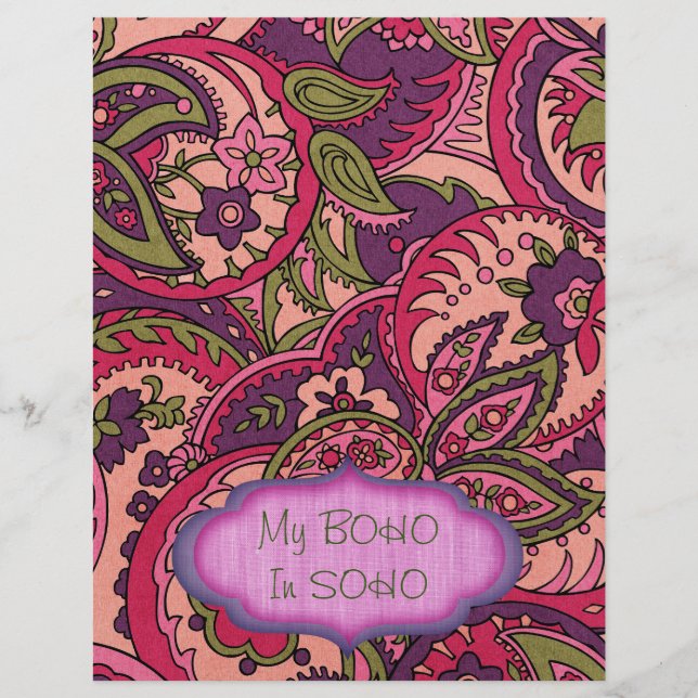 BOHO Bohemisch Colorful Paisley Scrapbook Paper (Vorderseite)