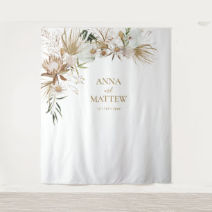 Boho Bohemisch Name Wedding Backdrop Tapestry Wandteppich