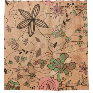 Boho Bohemische Retro bunte BlumenBlumen Duschvorhang