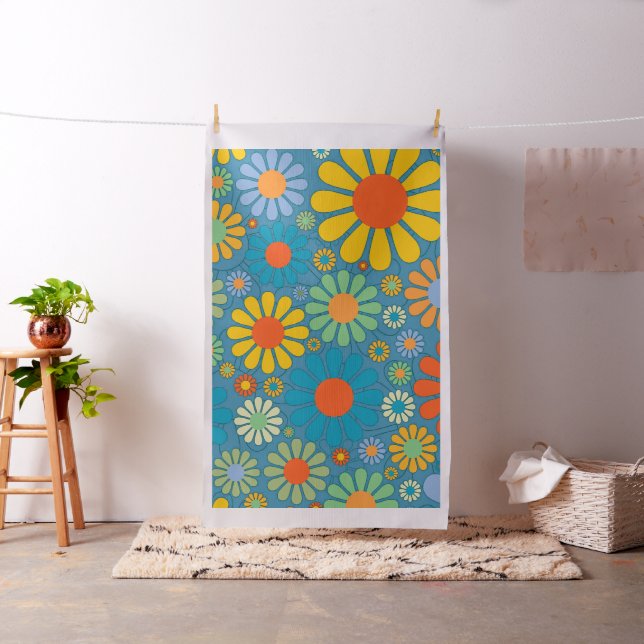 Boho Bohemische Retro bunte BlumenBlumen Stoff (Beispiel)