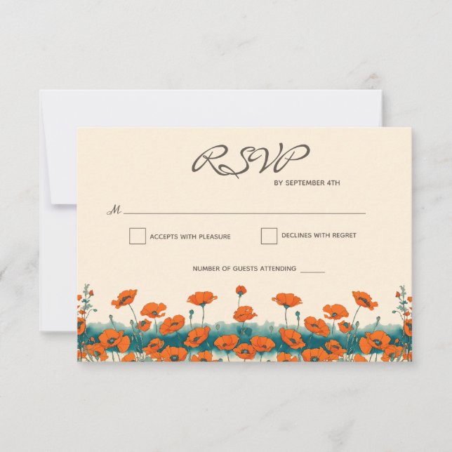 Boho Bohemische Rustikale Blumenpuppen Hochzeiten RSVP Karte (Vorderseite)