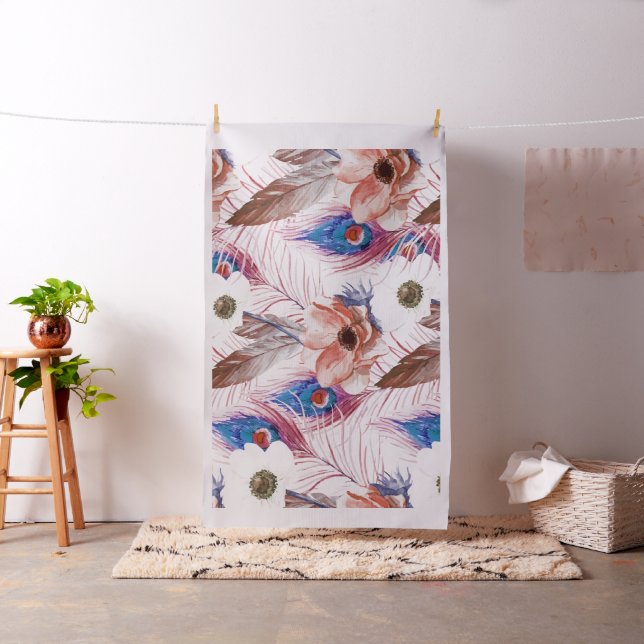 Boho Bohemisches Retro Pfau-Muster Stoff (Beispiel)