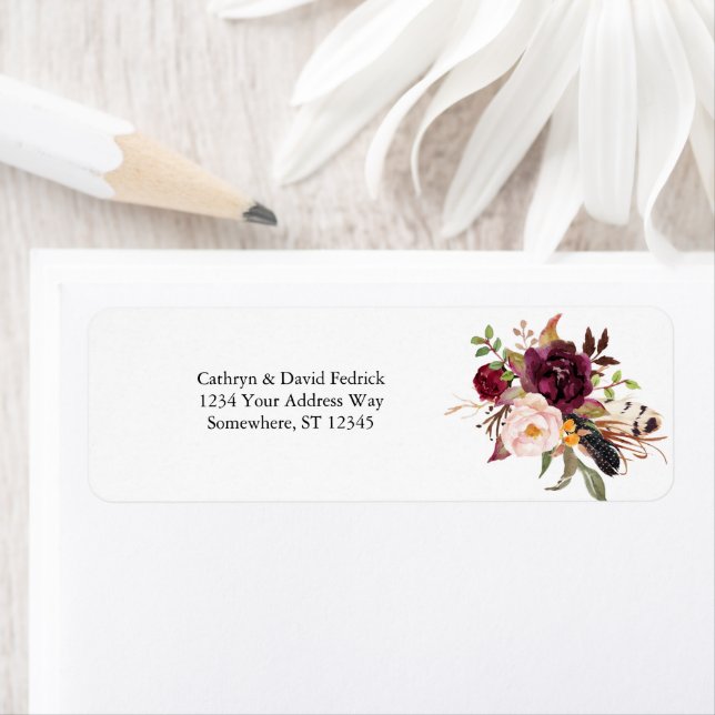 Boho Bold Burgundy Navy Floral Wedding (Insitu)