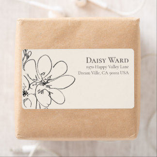 Boho + Bold Creme-Wildblumen-Rücksende-Adressetike