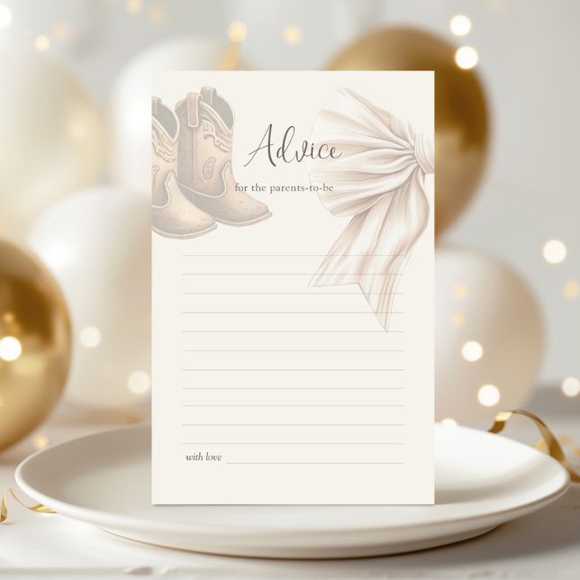 Boho Boots or Bows Gender Advice Card (Von Creator hochgeladen)