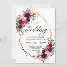 Boho bordo geometrische Hochzeitseinladung Einladung