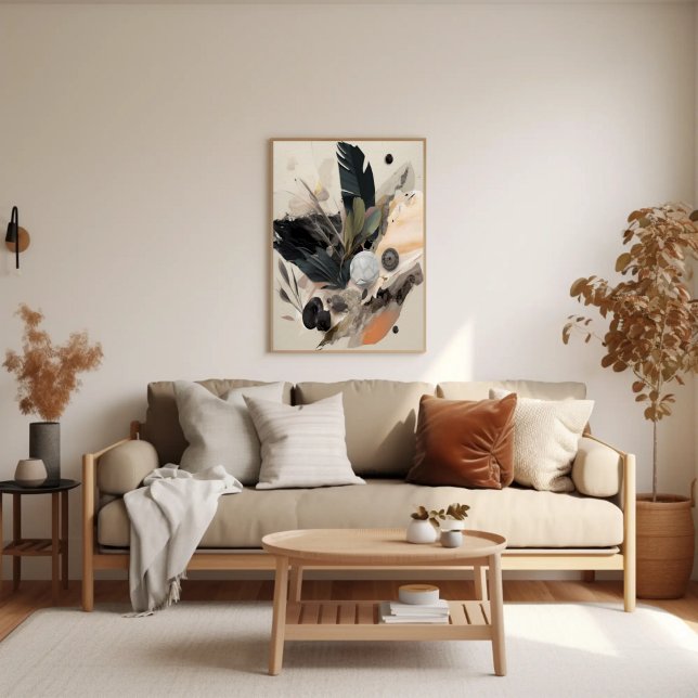 Boho Botanical Abstrakt Earthy Minimalistisch Poster (Von Creator hochgeladen)