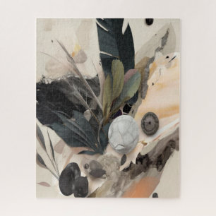 Boho Botanical Abstrakt Earthy Minimalistisch Puzzle
