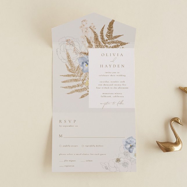 Boho Botanical All in One Wedding Einladung (Von Creator hochgeladen)