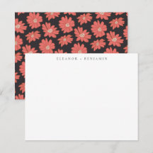 Boho Botanical Black Red Personalisiert Stationery