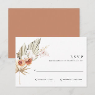 Boho Botanical Bohemisch Floral Wedding RSVP Karte
