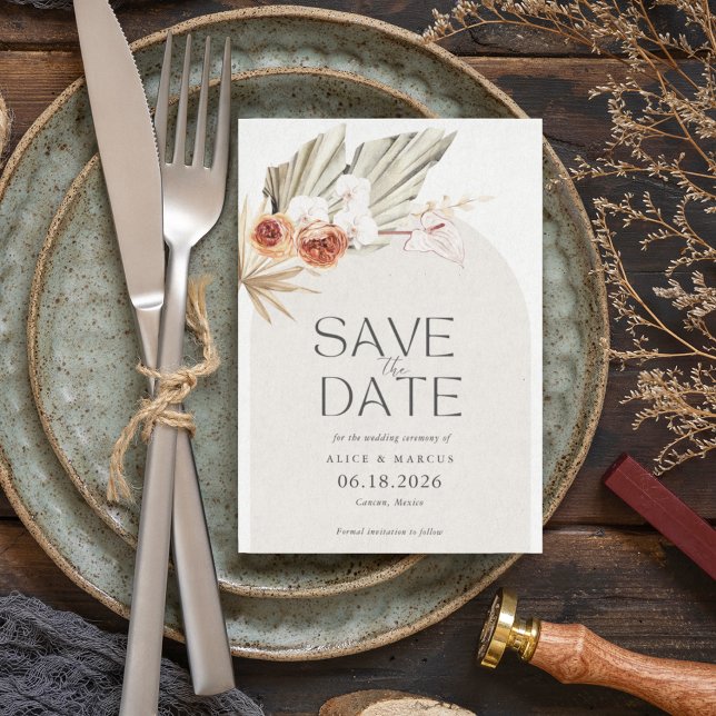 Boho Botanical Bohemisch Floral Wedding Save The Date (Von Creator hochgeladen)