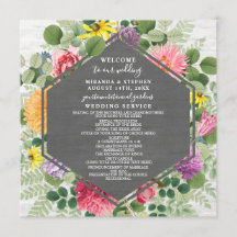 Boho Botanical Brick Wildblume Wedding Program