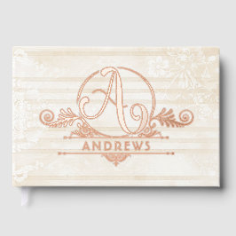 Boho Botanical Custom Monogram Wedding Gästebuch