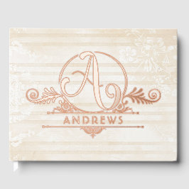 Boho Botanical Custom Monogram Wedding Gästebuch